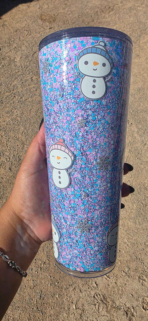 Pink and Blue Snowmen (24oz)
